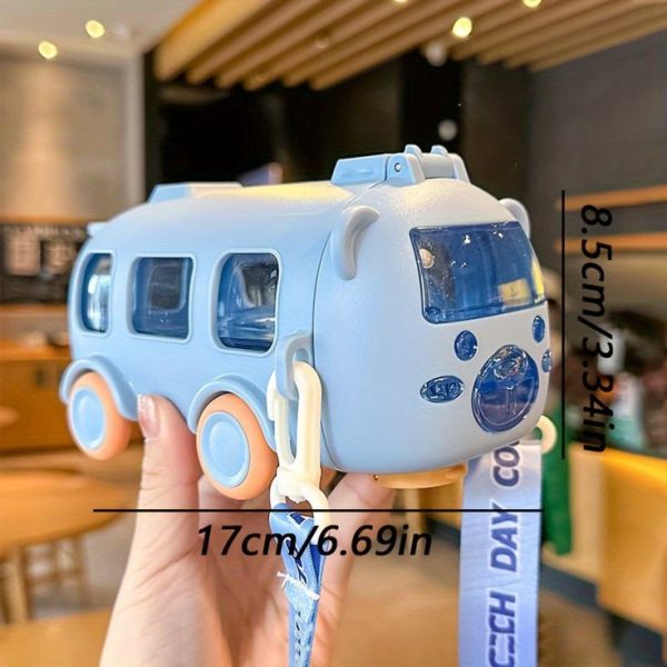500ML Bus Shape Cute Car Water Bottle with Movable Wheels for kids