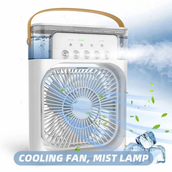 Portable Air Conditioner Fan Usb Electric Fan With Led Night Light, Fine Mist Water, And Humidifier Function | Led Night Light Water Mist