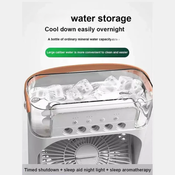 Portable Air Conditioner Fan Usb Electric Fan With Led Night Light, Fine Mist Water, And Humidifier Function | Led Night Light Water Mist
