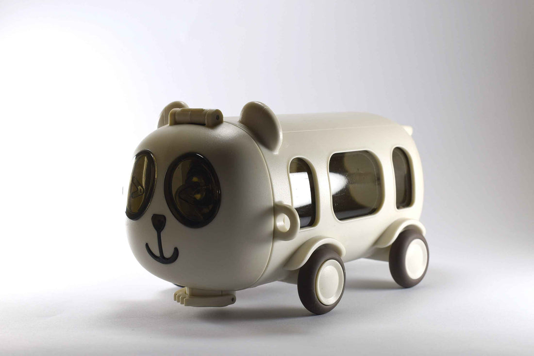 500ML Bus Shape Cute Car Water Bottle with Movable Wheels for kids