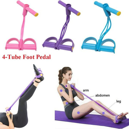 Elastic Pull Ropes Tummy Trimmer - Foot Pedal Resistance Band Sit-up Pull Rope Yoga Fitness Gym –